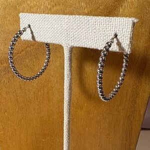 LAGOS Caviar Beaded Silver Hoops | 1.25” | .925 posts